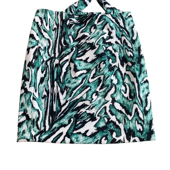 Zara Collection Size S Cutout Halter Strappy Mini Dress Green Black Tropical - Picture 9 of 9